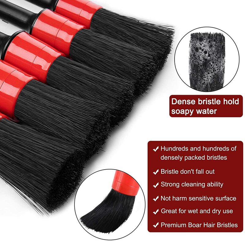 5pcs Car Detailing Brush Auto Cleaning Car Cleaning Detailing Set Dashboard Air Outlet Clean Brush Tools Car Wash Accessories