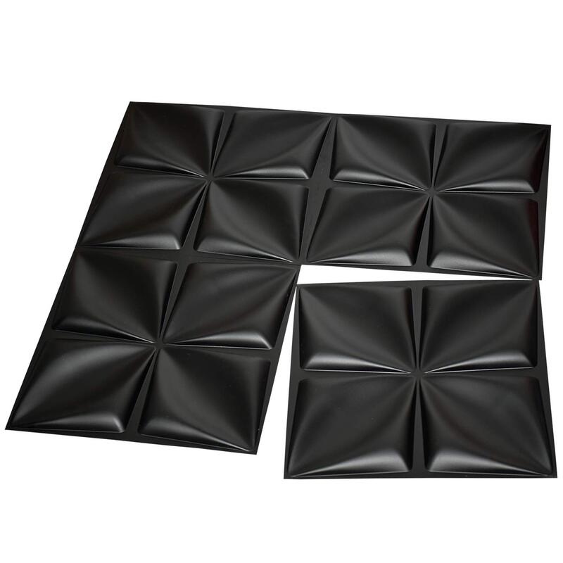 50x50 см украшение для дома матовые черные 3D настенные панели ПВХ цветочный дизайн для гостиной спальни, лобби, офиса, торгового центра (12 шт.)