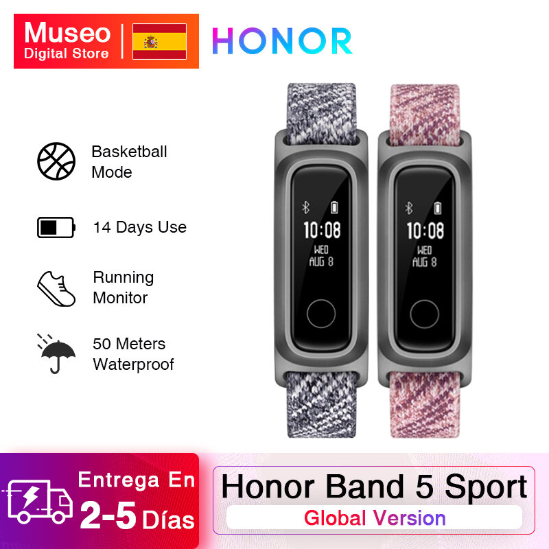 Honor-pulsera inteligente Honor Band 5 para correr, banda inteligente resistente al agua hasta 50 metros, para baloncesto, Huawei