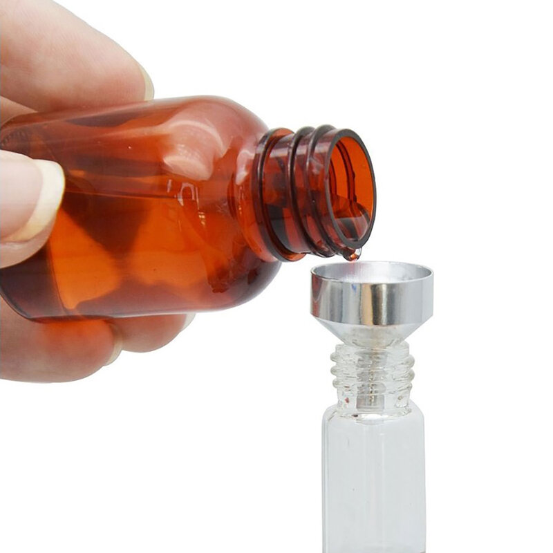 5 Stuks Mini Metalen Trechters Voor Vullen Kleine Flessen Overbrengen Vloeibare Refill Parfum Essentiële Olie Doseren Hulpmiddel