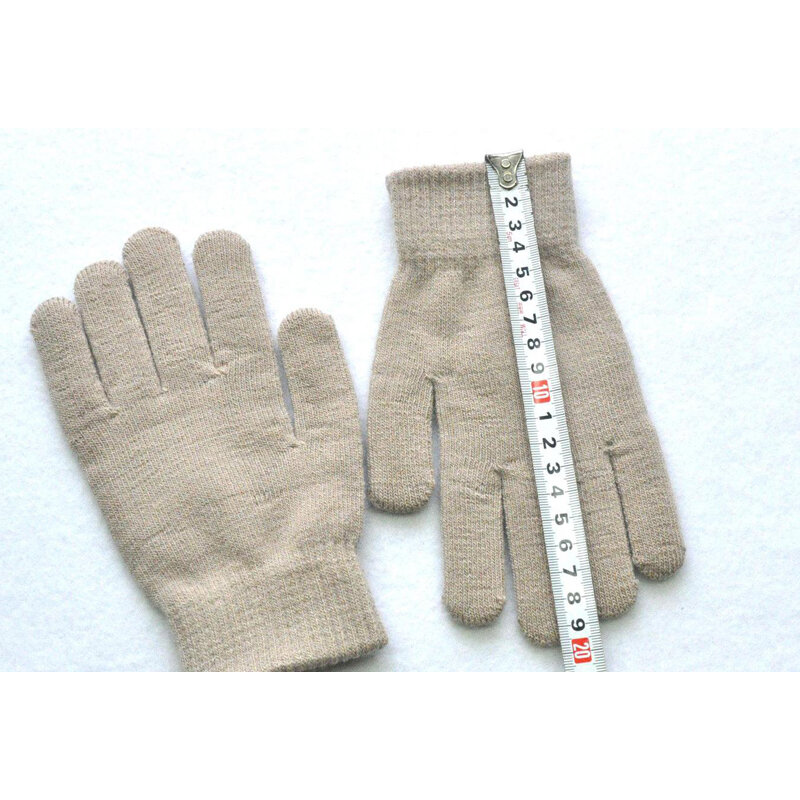Wecute rękawiczki dla ponad 12 lat mężczyzn i kobiet pogrubione ciepłe rękawiczki rowerowe nowe jesienią i zimą jednolity kolor dzianiny