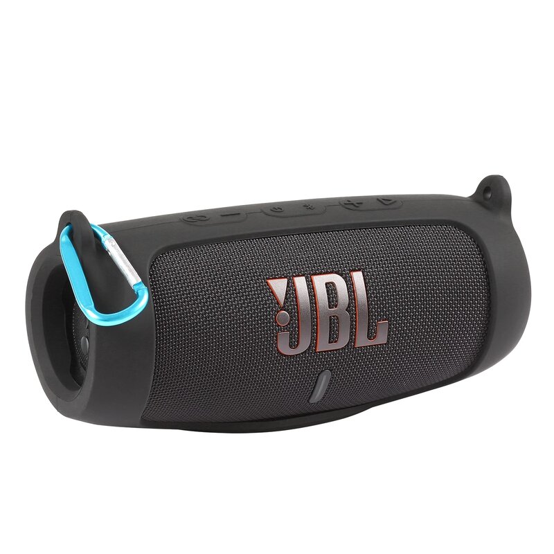 Soft Silicone Bluetooth Speaker Case, Capa de pele com alça, Mosquetão para JBL Charge 5, Saco sem fio, Novo