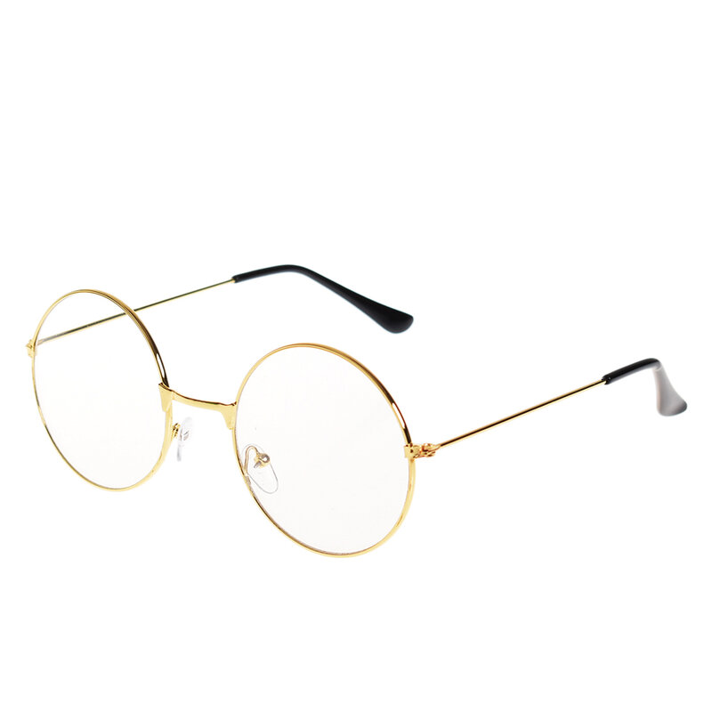 Grandes óculos de grandes dimensões, lente metálica redonda, óculos unisex círculo, moldura clara, novo, 2022