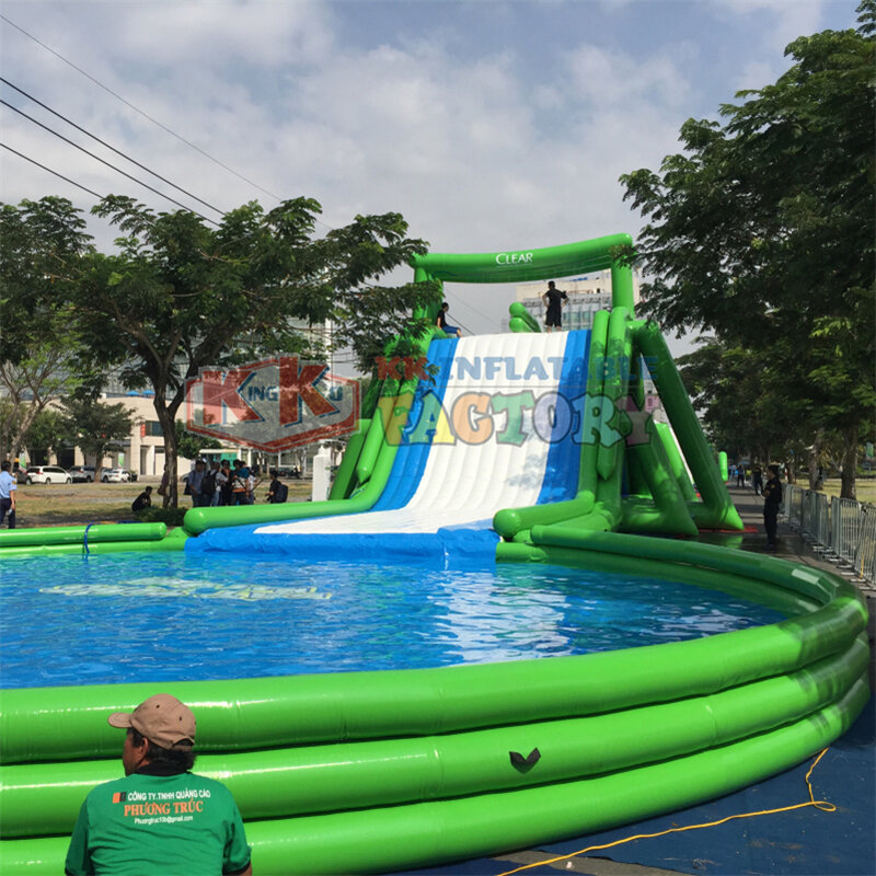 Parque aquático de diversões escorregador de piscina infantil escorregador super inflável para água a cidade