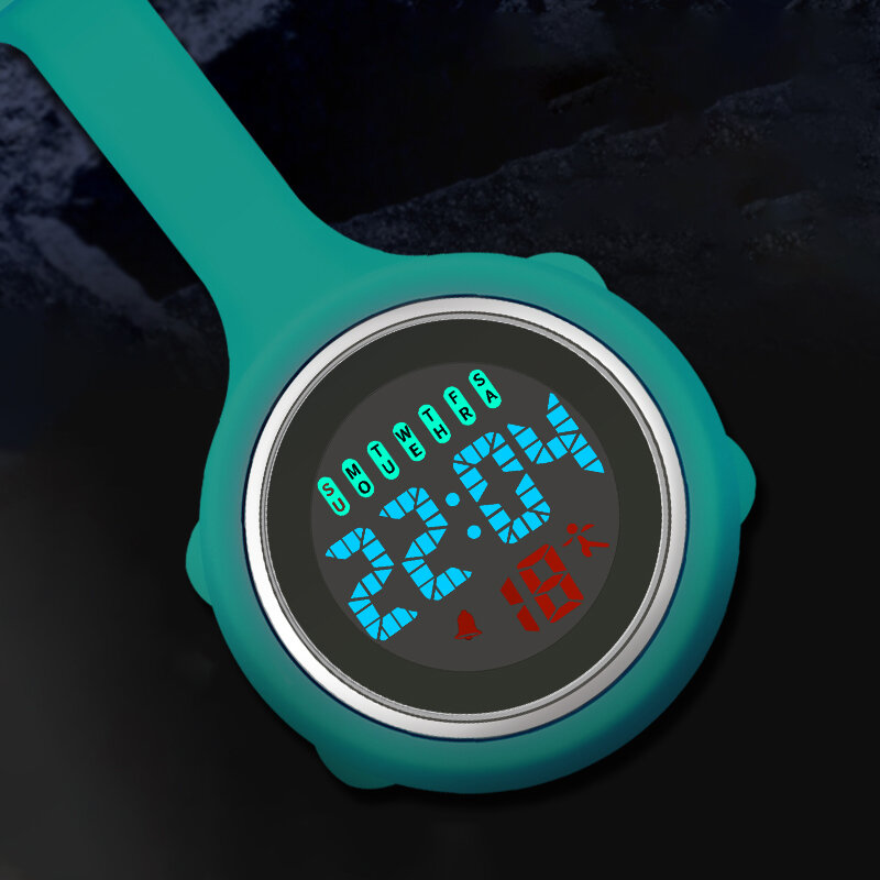 看護師と医師のためのデジタル懐中時計,無害なシリコンブローチ,クォーツ時計