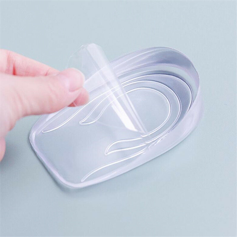 1 Pair Silicone Gel Heightening Shoe Pad Men Women Foot Care Protector Insoles Elastic Cushion Arch Support Insert Heel Pads 1CM