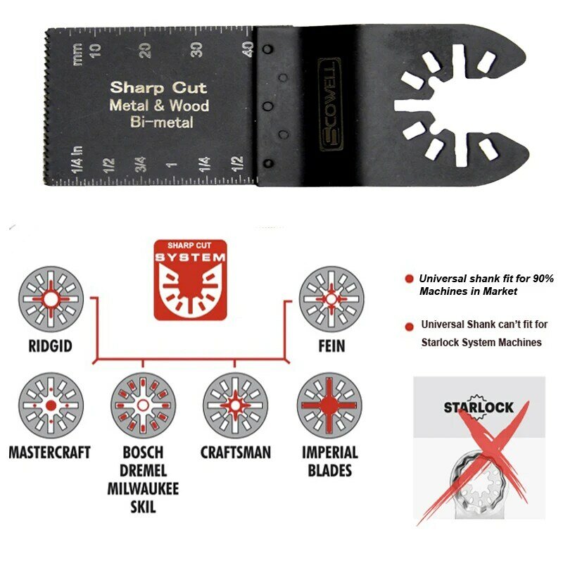 Hojas de sierra oscilantes universales HSS Bimetal, accesorios aptos para herramientas eléctricas Multimaster, hojas de rompecabezas de inmersión, 34mm