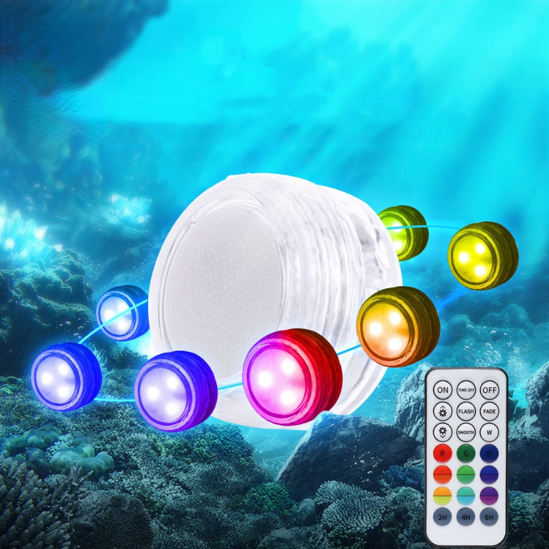 2021 nuovo 6PCS/12PCS Led telecomando RGB lampada da notte subacquea luce subacquea decorazione per feste in giardino luci per piscina