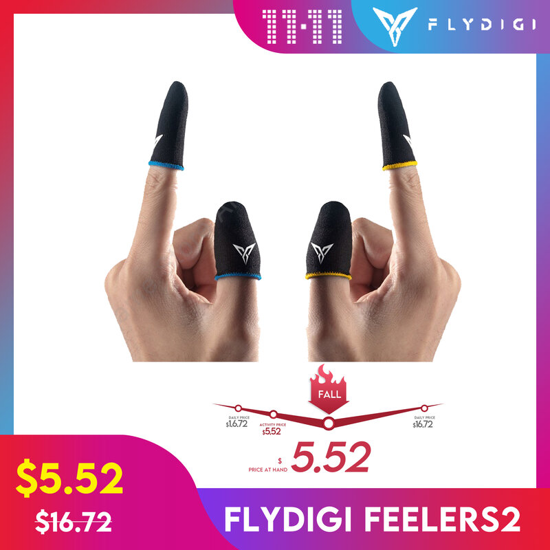 Flydigi Feelers 2สำหรับเกมแขนเหงื่อProofโทรศัพท์มือถือแท็บเล็ตPUBGหน้าจอสัมผัสThumb