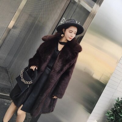 Top brand High-end New Style Fashion Women Faux Fur Coat 18S44  high quality