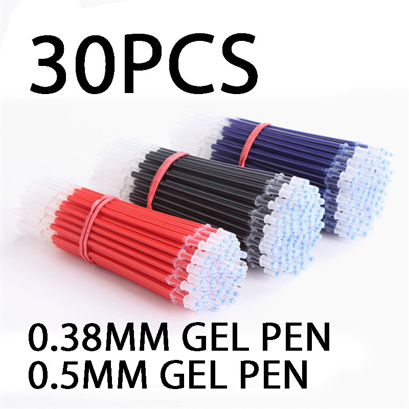 30 pçs/lote 0.38 0.5mm gel caneta recarga de tinta completa seringa estudante escritório estudo suprimentos fortemente pegajoso silicone dupla energia