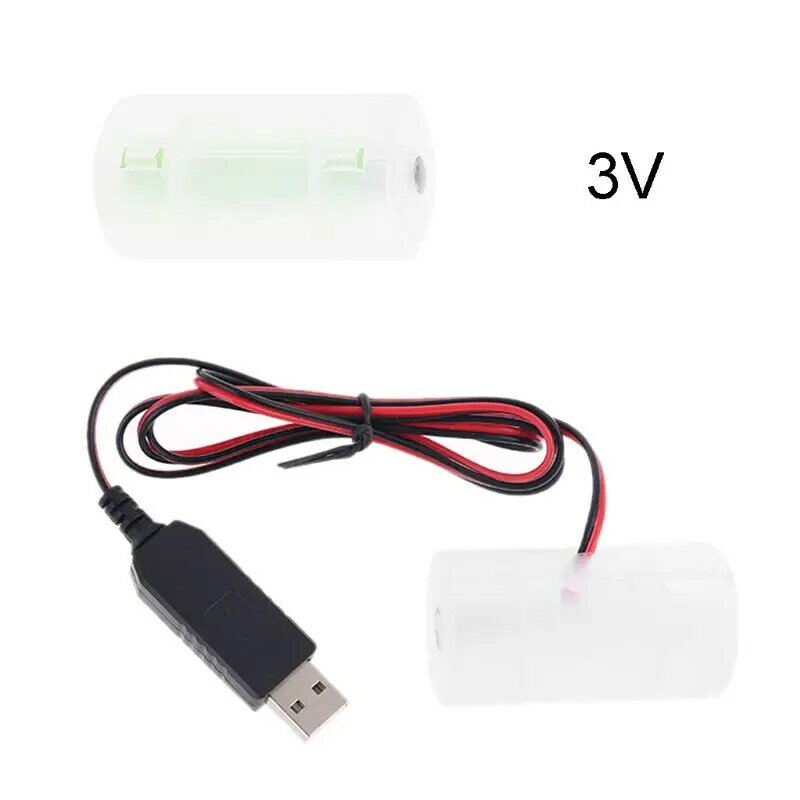 D Battery Eliminator USB Power Supply Cable Can Replace 1 to 4pcs LR20 D Battery