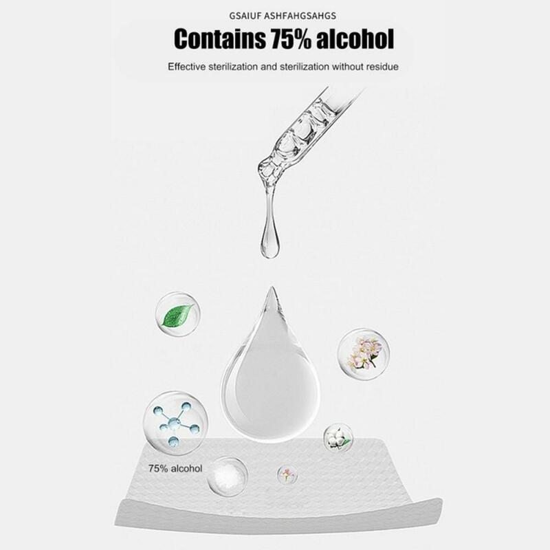 60 pièces lingettes de désinfection jetables tuent les bactéries bactéries ménage nettoyage hygiène lingettes 75% alcool lingettes de désinfection