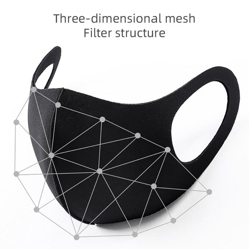 Sponge Face Mask Black Breathable Mouth Mask Reusable Anti Pollution Face Shield Wind Proof Mouth Cover Unisex Sponge Face Mask