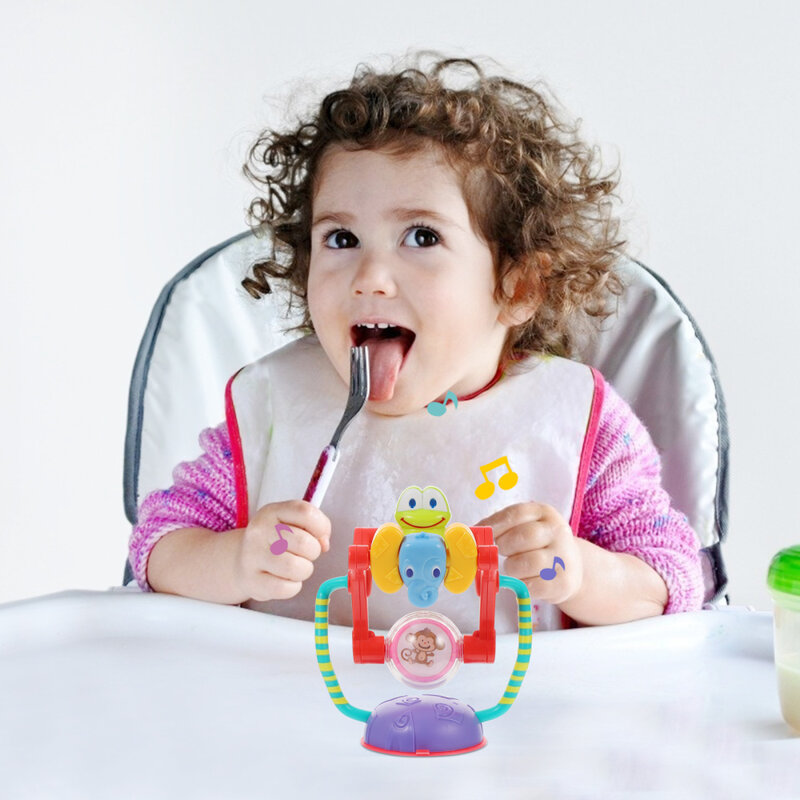 Kursi Mainan Tinggi Roda Hisap Mangkuk Nampan Bianglala Interaktif Kerincingan Perkembangan Sensorik Bayi Aktivitas Bayi Baru Lahir Memberi Makan Balita