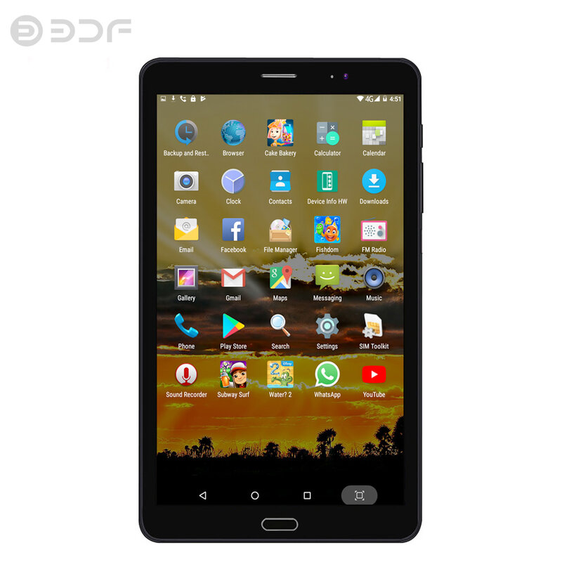 8-дюймовый планшет с восьмиядерным процессором, ОЗУ 4 Гб, ПЗУ 64 ГБ, 2-мя слотами для SIM-карт, Android 9,0