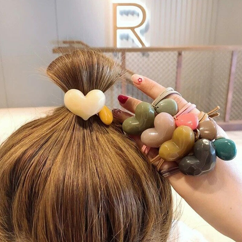 Corea ins carino on-line di un personaggio famoso gelatina di amore dei capelli anello Coreano della ragazza di alta elastico del legame dei capelli della fascia del copricapo