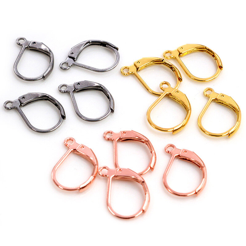 15*10mm 30pcs/Lot 316 Stainless Steel Gold Plated High Quality Earring Hooks Wire Settings Base Settings Whole Sale