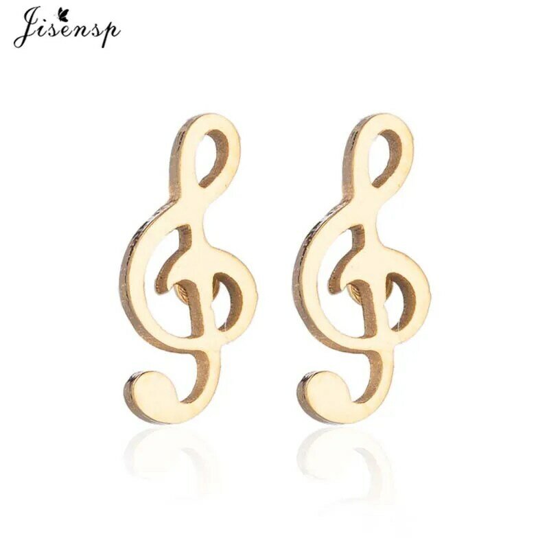 Tiny Music Note Stud Earrings Stainless Steel Ear Studs for Women Music Art Jewelry Musical Symbol Earings Student Accessories