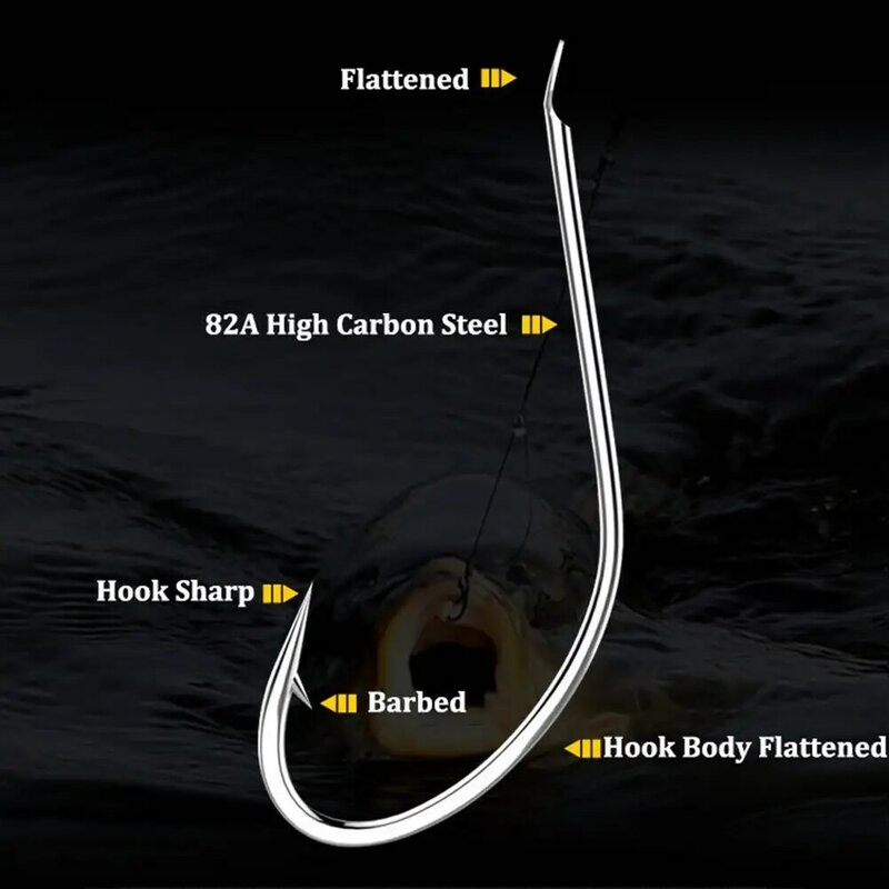 50 stücke High-carbon Stahl Haken 1 #-10 # Stacheldraht langstieligen Fisch Haken Für Karpfen angelgerät