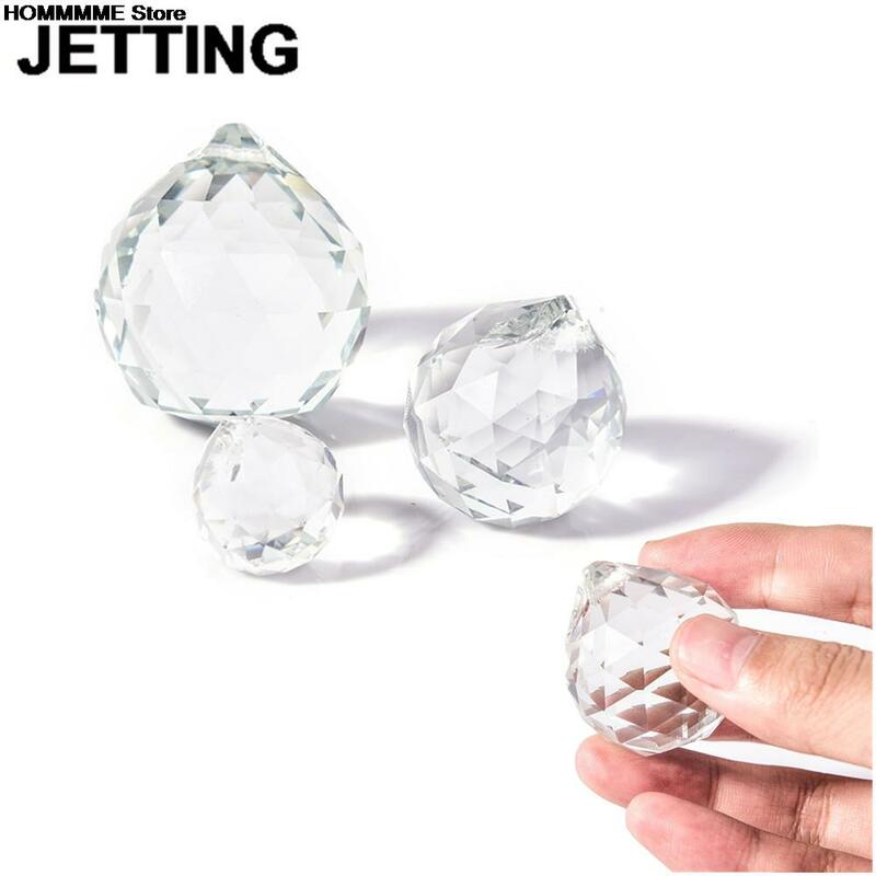 20/30/40mm Clear Crystal Ball Prism Faceted Glass Chandelier Crystal Parts Hanging Pendant Lighting Ball Suncatcher Home Decor
