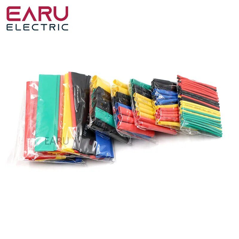 164Pcs Set Polyolefin Shrinking Assorted 2:1 Heat Shrink Tube Wire Cable Insulated Sleeving Tubing Set