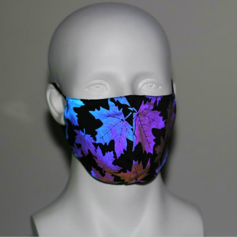 Декоративная Светоотражающая Радужная маска для лица, двухслойная, модный принт, хип-хоп, с регулируемыми ремнями