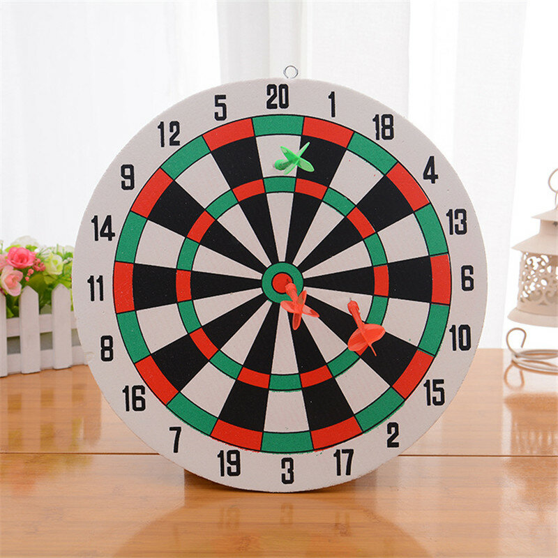 Diameter 29.5cm Darts Target +3 Darts Wall-mounted Two-sided Dual-use Thick Foam Toy Dart Board Suit