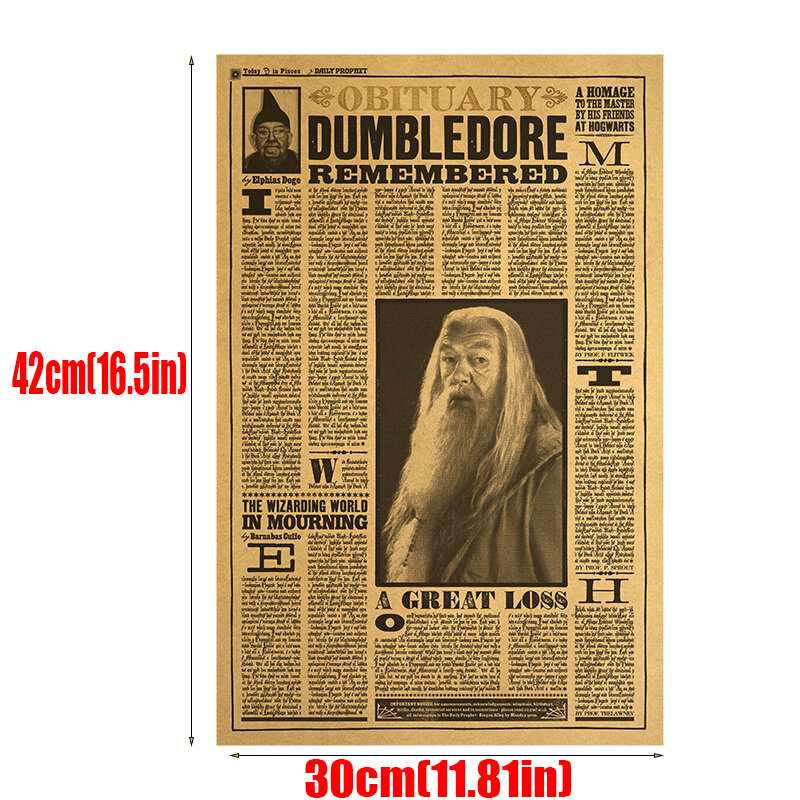 Plakat filmowy feniks Potter Dumbledore Harried magiczny świat mapa dekret edukacyjny Vintage Retro Prop dostaw malarstwo dekoracyjne