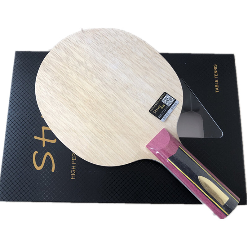 Stuor-raqueta de tenis de mesa de fibra de carbono negra, 5 capas de madera con 2 capas, cuchilla para ping pong FL CS ST grip