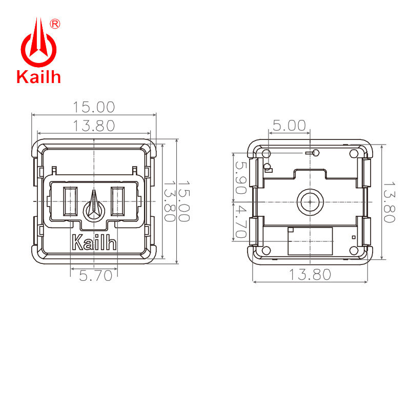 Kailh Choc interruptor de cristal rojo, interruptor de perfil bajo, Teclado mecánico de Chocolate, RGB, SMD, vástago rojo, lineal, sensación de mano