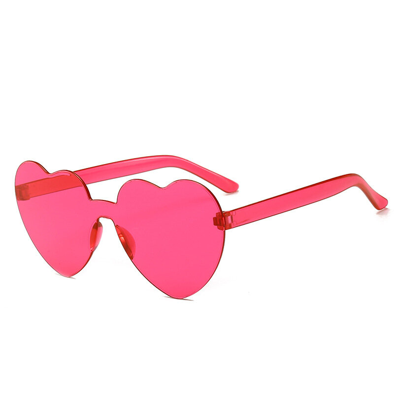 Vintage Cute Sexy Sunglasses Women Retro Love Heart Rimless Luxury Pink Black Red Colorful Sun Glasses Eyewear Candy Color UV400
