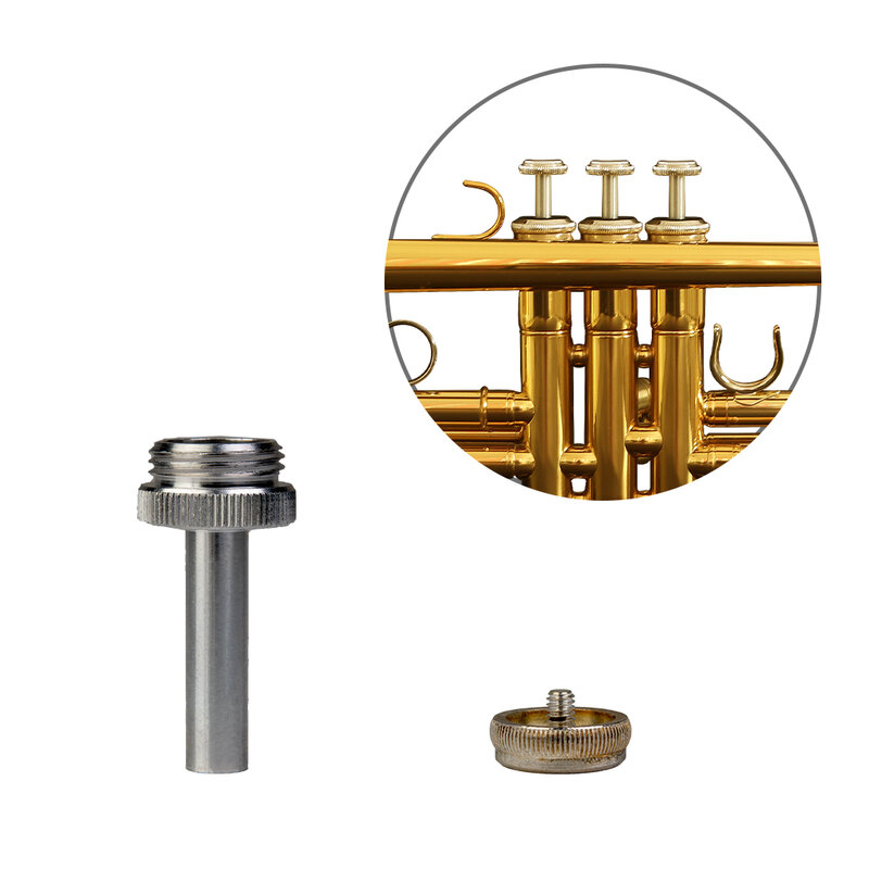 Juego de tornillos de trompeta de acero chapado en oro, accesorios para instrumentos de viento, para reparación de trompeta, 3 uds/1 Juego