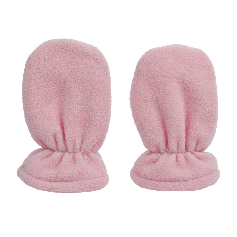 Warmom-guantes de punto para bebé, manoplas de lana de Color caramelo para recién nacido, terciopelo grueso, mantiene los dedos calientes para bebé