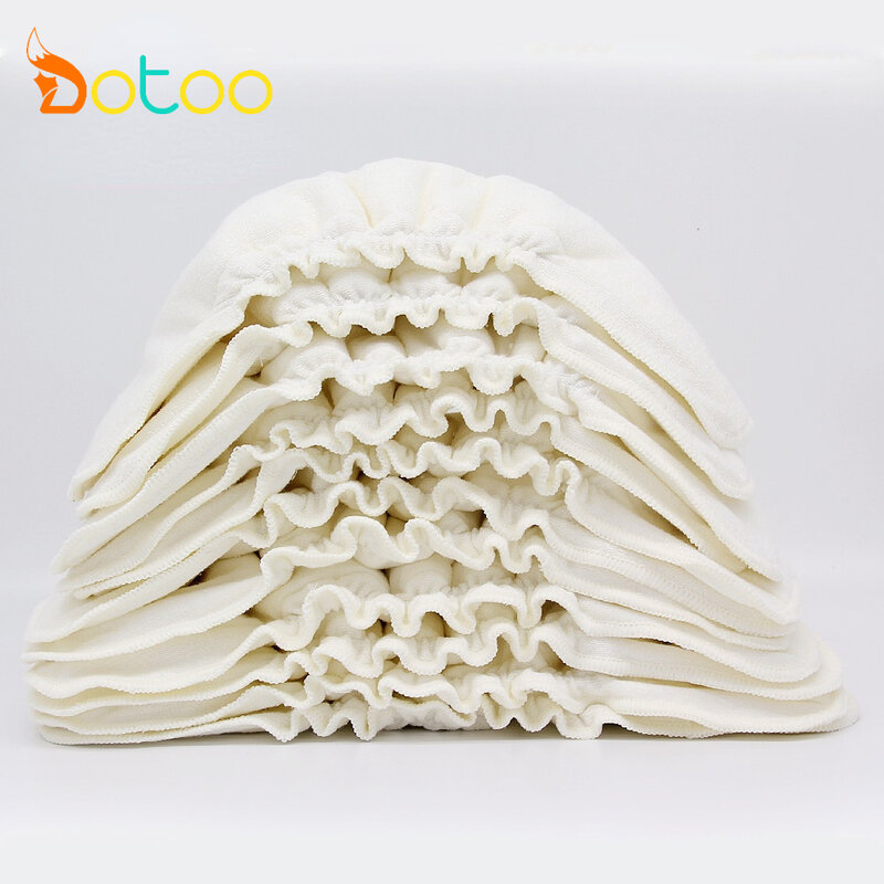 Dotoo-insertos de fibra de bambú reutilizables, 5/10 piezas, para pañales de tela de bebé, forros de cambio, insertos de fibra de bambú de 5 capas