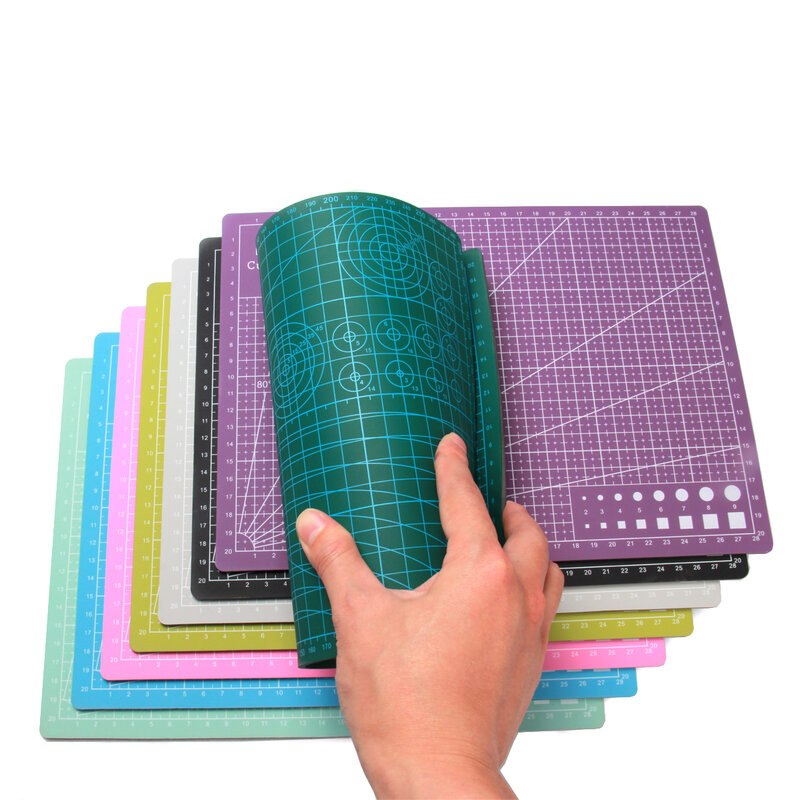 Tapetes de corte A3 y A4, Pvc, líneas de rejilla rectangulares, tabla de corte autocurativa, herramienta de tela, cuero, papel artesanal, herramientas de bricolaje, almohadilla de placa