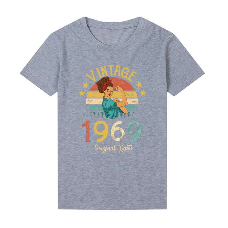 Camiseta Vintage de Mulher com Peças Originais, Birthday Party Gift, Camiseta retro engraçada, 70 Anos, 55th Birthday, Ideia, Mãe, Esposa, Amigo