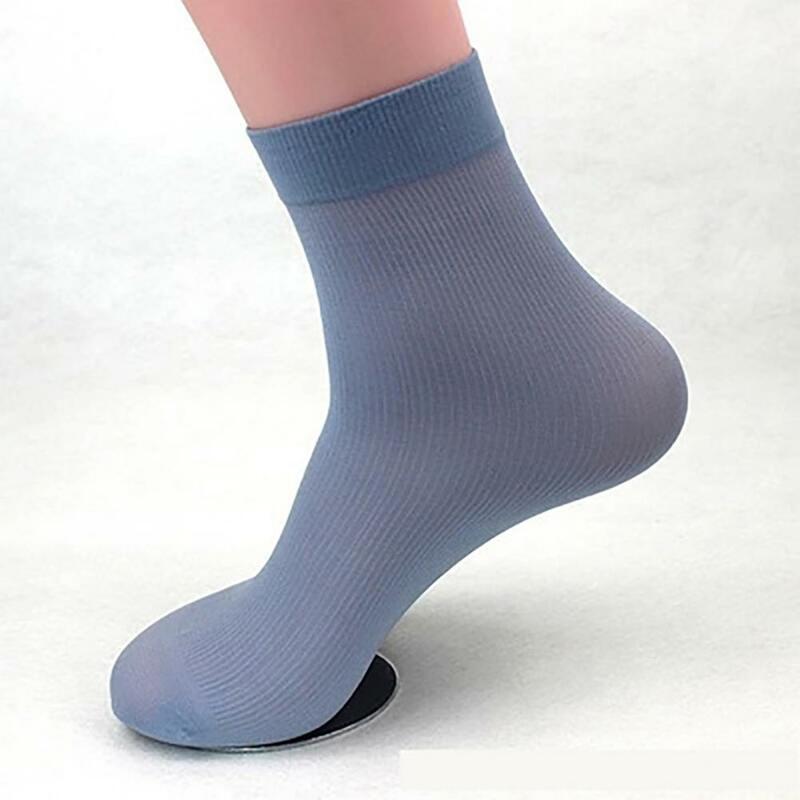 Calzini da uomo calzini elastici in seta elastica traspirante in poliestere per calzini di alta qualità Casual traspiranti autunnali primavera