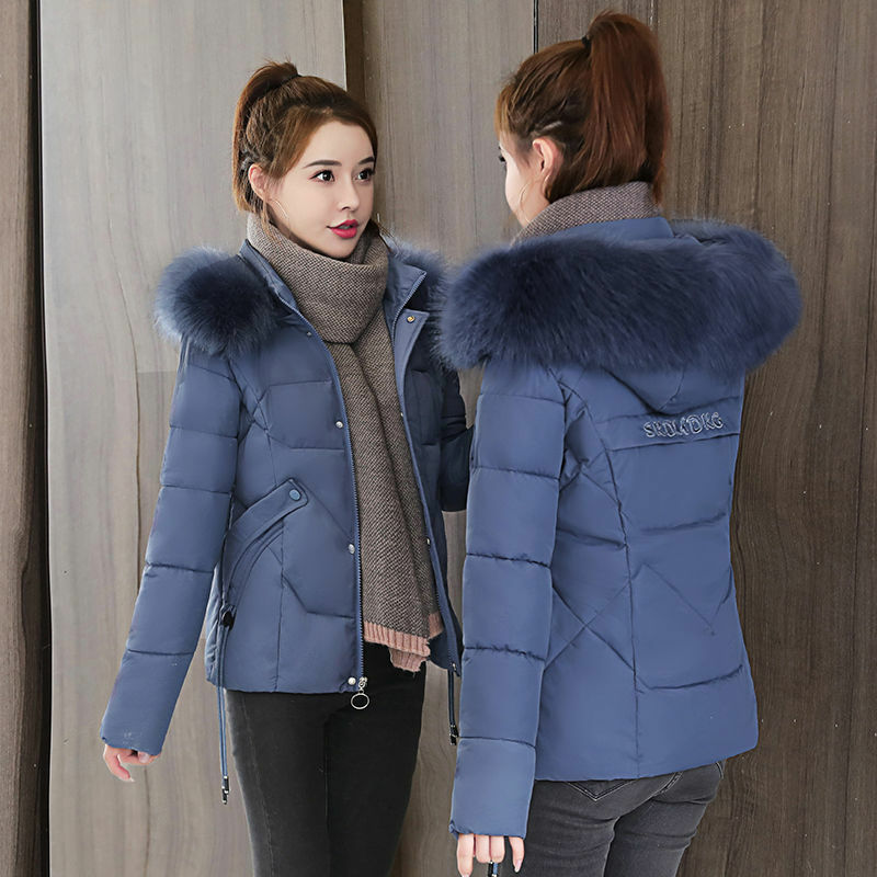 Jaqueta feminina acolchoada de algodão, sobretudo casual, outwear quente, moda feminina, parka de inverno, 2023, H147