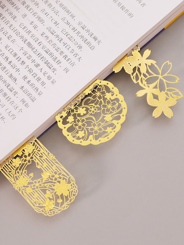1000 peças flor de cerejeira padrão marcador de metal clássica cultura chinesa originalidade papelaria mini marcador