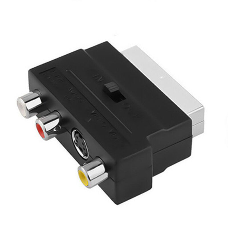 Cable HDMI macho s-video a 3, 1080p, RCA AV, negro con adaptador SCART a 3 RCA para reproductores de DVD, convertidor de Cables de Audio para TV