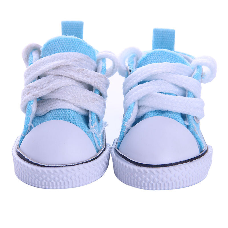 Muiticolor-Mini zapatos de lona con cordones para niñas, juguetes de moda para muñecas de 14 pulgadas, regalos de juguete de cumpleaños, 5 CM