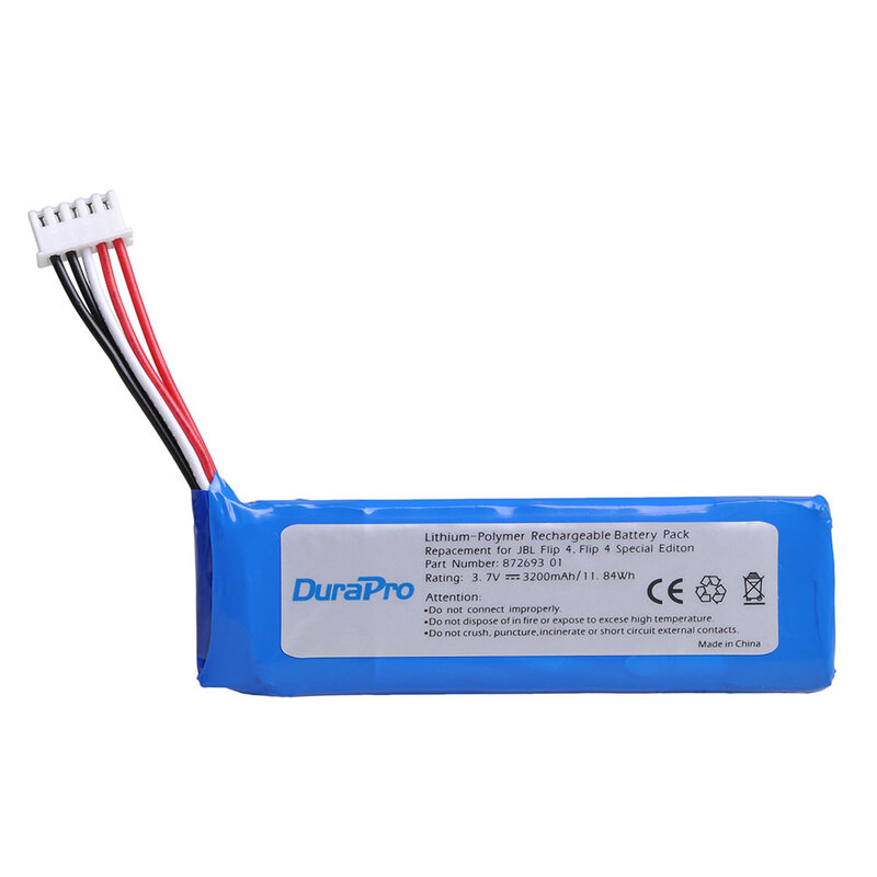 Bateria DuraPro Bateria do głośnika Bluetooth JBL Flip4, Flip 4 wydanie specjalne 3.7V 3200mAh GSP872693 01 z bezpłatnym śrubokrętem