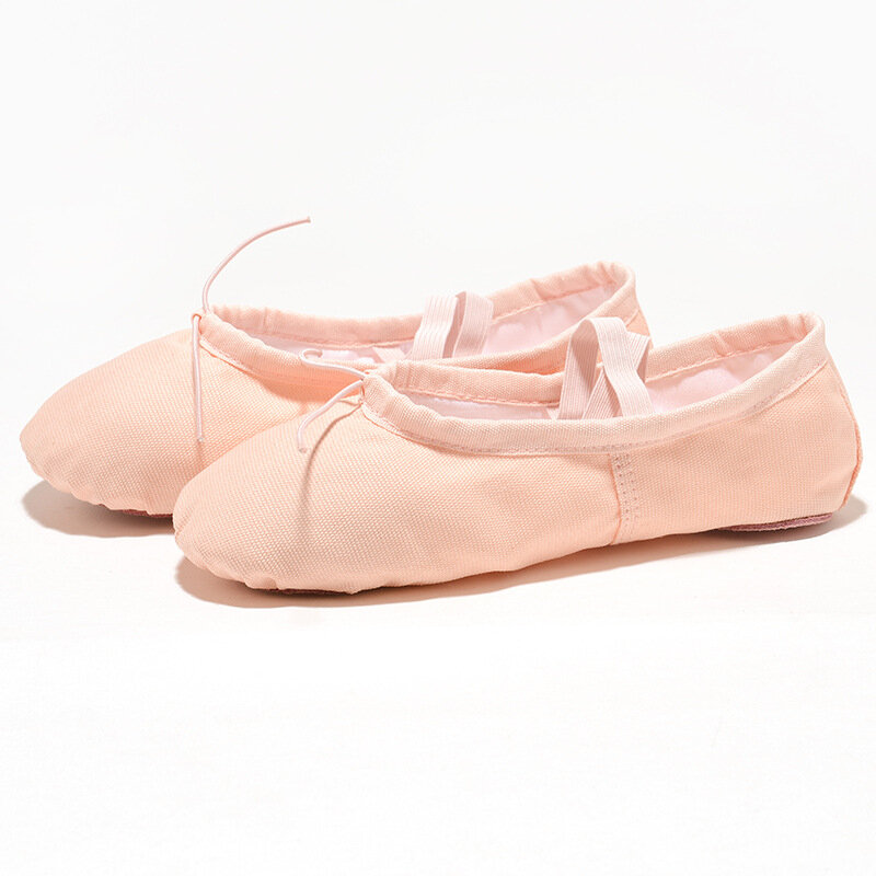 USHINE-Zapatillas de Yoga con cabeza de tela para EU22-45, zapatos de lona para ejercicio en interiores, Ballet negro, para niños, niñas y mujeres