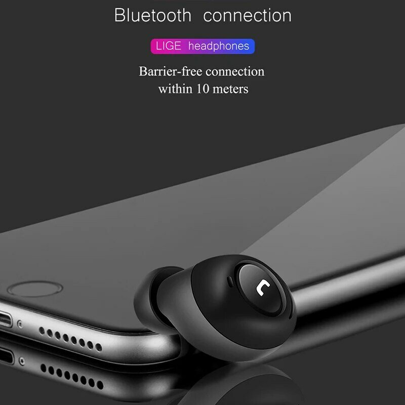 Bluetooth наушники TWS беспроводные наушники спортивные Bluetooth 5,0 наушники бас 3D стерео гарнитура громкой связи с двойной микрофон для телефона