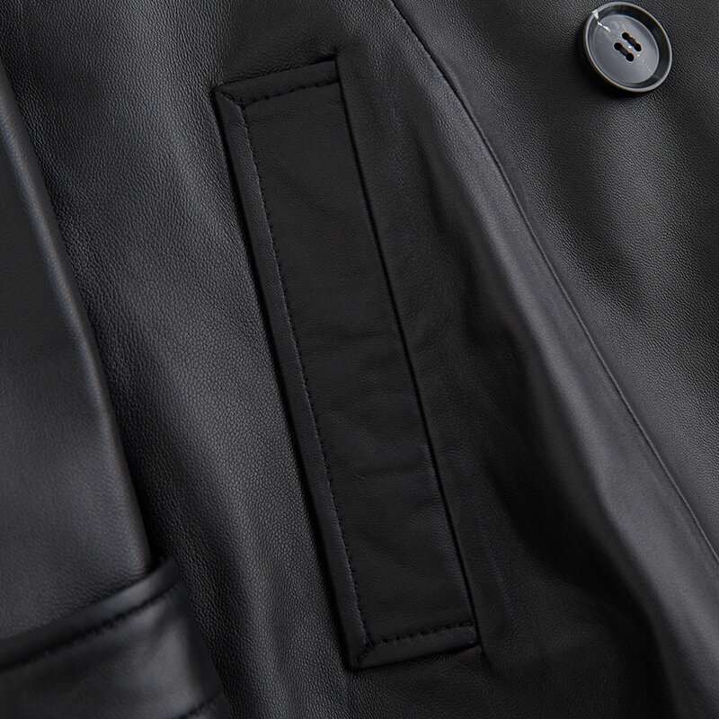 Lautaro-女性用長袖ベルトコート,黒の合成皮革,トレンチコート,フェチスタイル,ファッショナブル,レザー,2022
