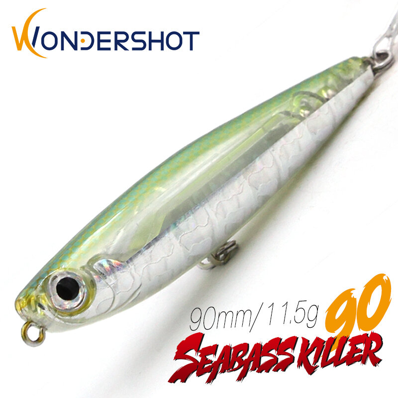 Приманки для рыбалки Wondershot D02 2022, убийца Seabass, 90 мм/11,5 г, иска, искусственный воблер, все для рыбалки, воблер с искусственными элементами