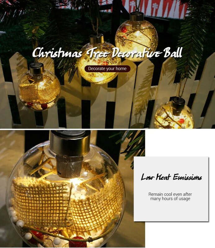 Bola decorativa transparente para árbol de Navidad, envío directo