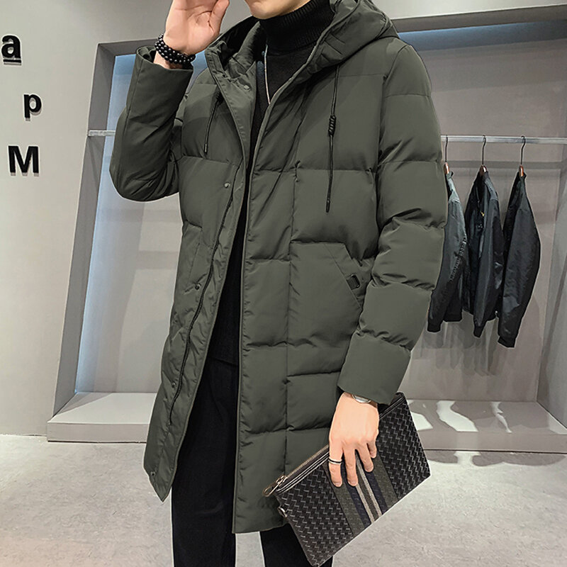 Abbigliamento di marca giacca da uomo invernale cappotto da uomo spesso con cappuccio parka giacca lunga Casual cappotti abbigliamento maschile giacca maschile oversize
