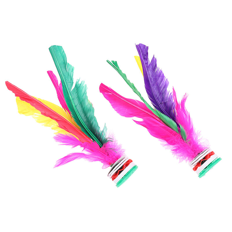 Volante de plumas de colores, rueda de mano, volante de plumas de lujo, entretenimiento de Fitness para adultos, 2 unidades